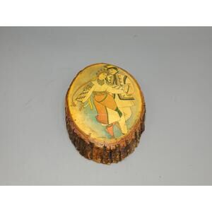 Vintage Yaroslava Surmach Mills Ukrainian Folk Dance Wood Slab 1976